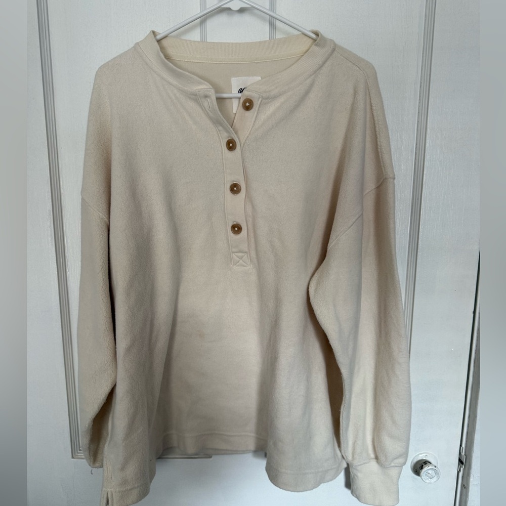 Aerie Cream Long Sleeve Top